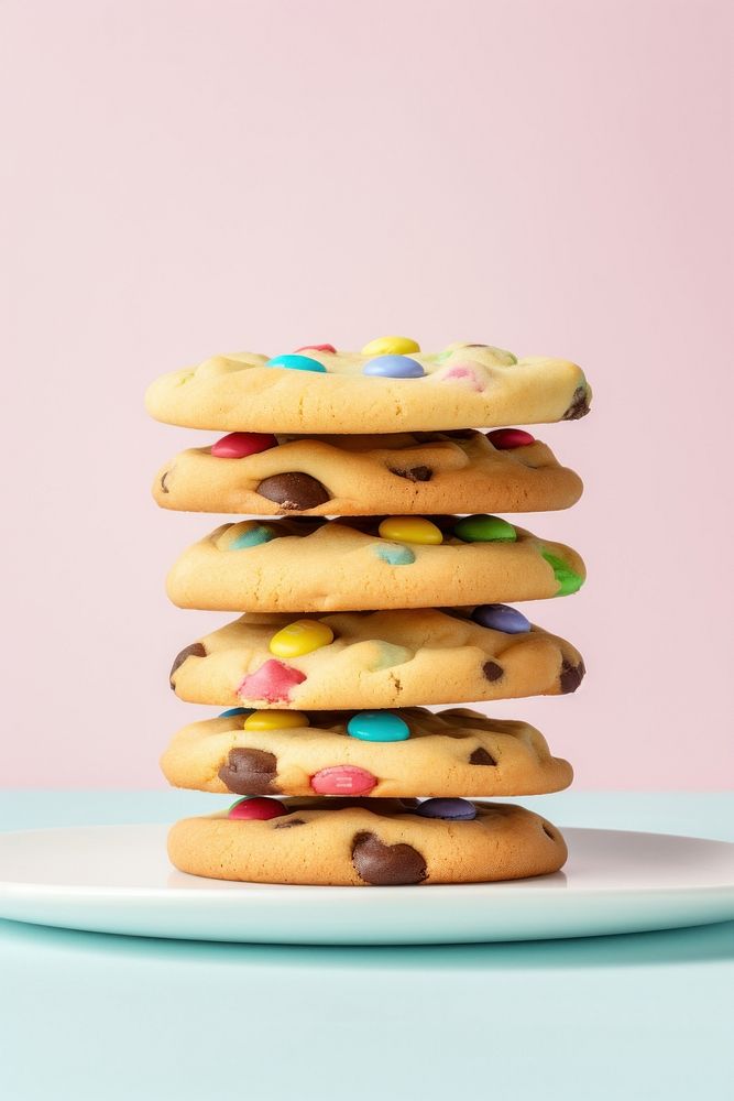 Candy cookie biscuit plate food. AI generated Image by rawpixel.
