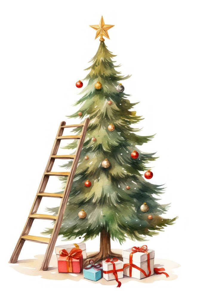 Christmas tree ladder plant gift. AI generated Image by rawpixel.