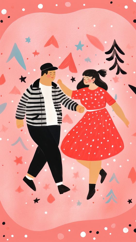 Dancing pattern togetherness affectionate. AI generated Image by rawpixel.