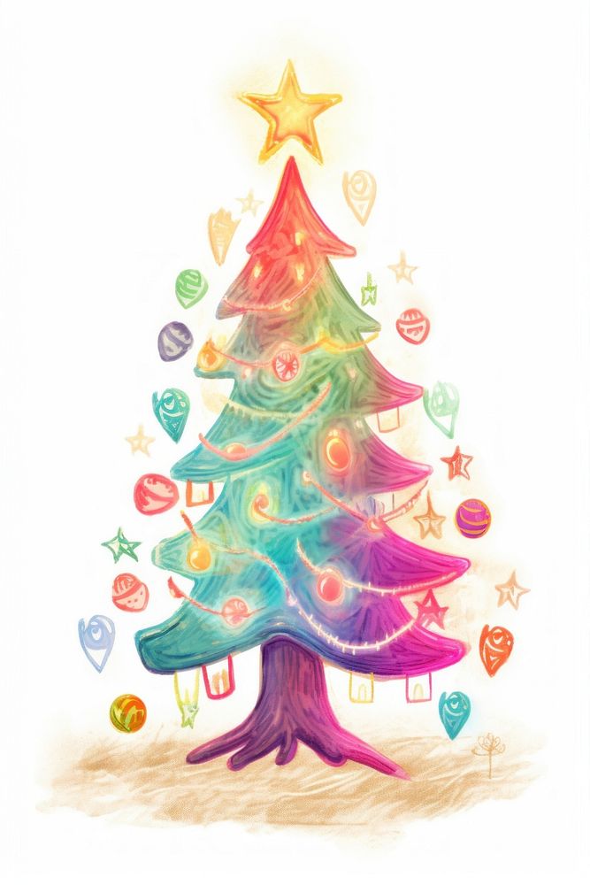 Christmas decoration tree white background. AI generated Image by rawpixel.