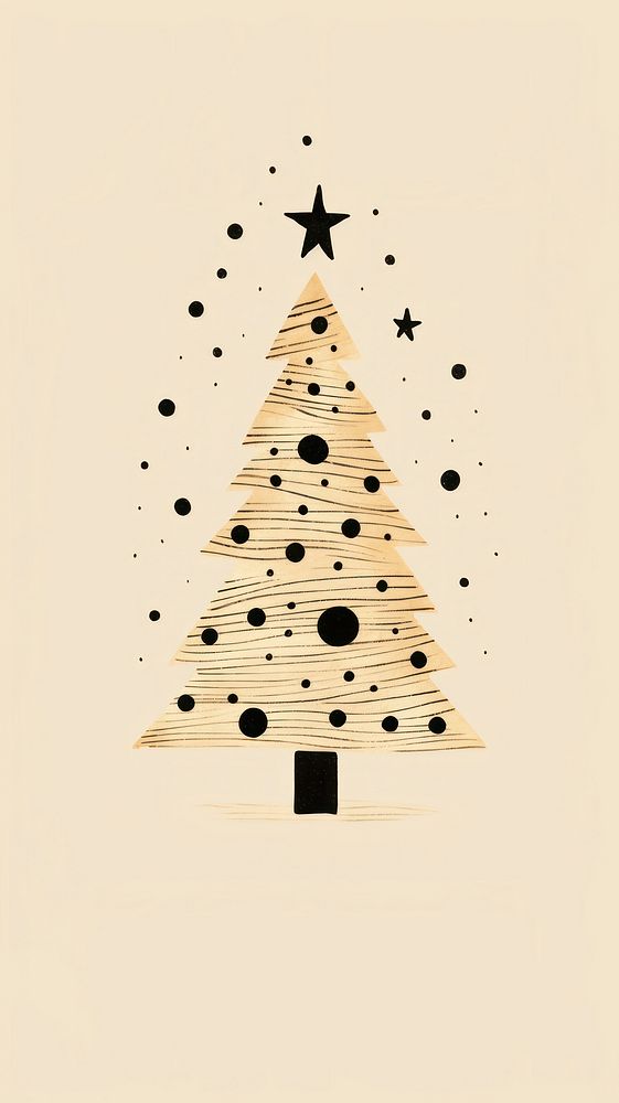 Christmas tree drawing illuminated celebration. AI generated Image by rawpixel.