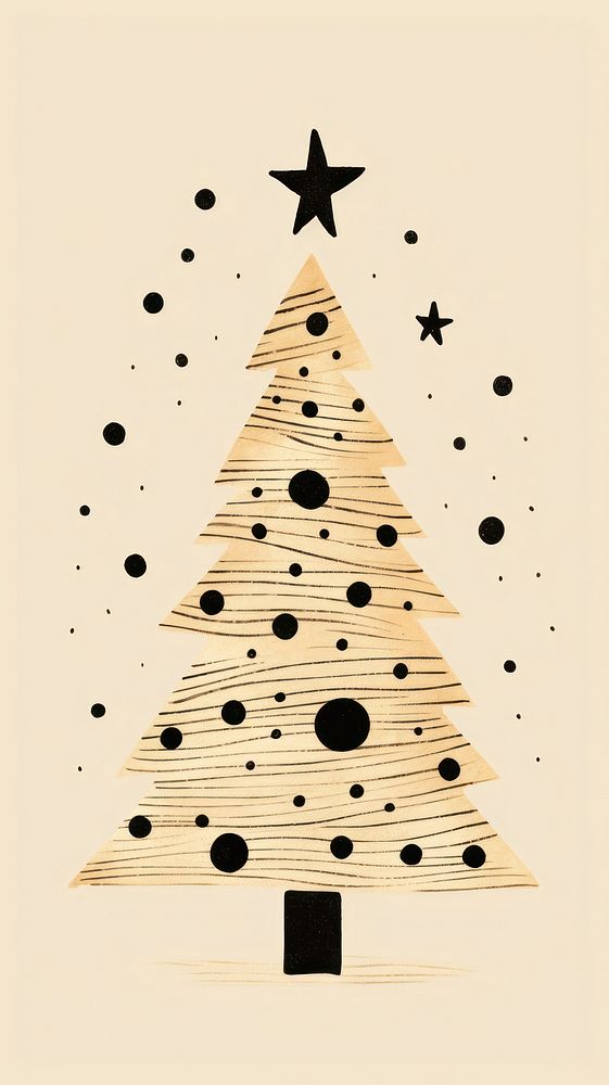 Christmas tree drawing line illuminated. AI generated Image by rawpixel.