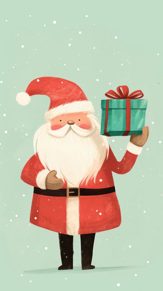 Santa cluas holding gift box christmas red celebration. AI generated Image by rawpixel.