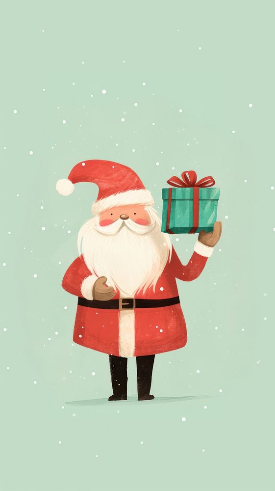 Santa cluas holding gift box red celebration decoration. AI generated Image by rawpixel.