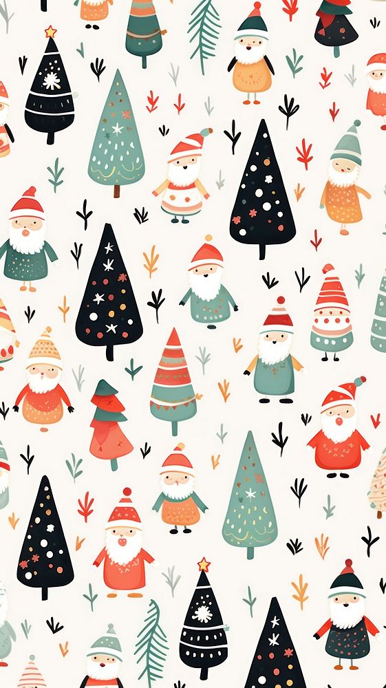 Colorful christmas pattern winter nature celebration. AI generated Image by rawpixel.