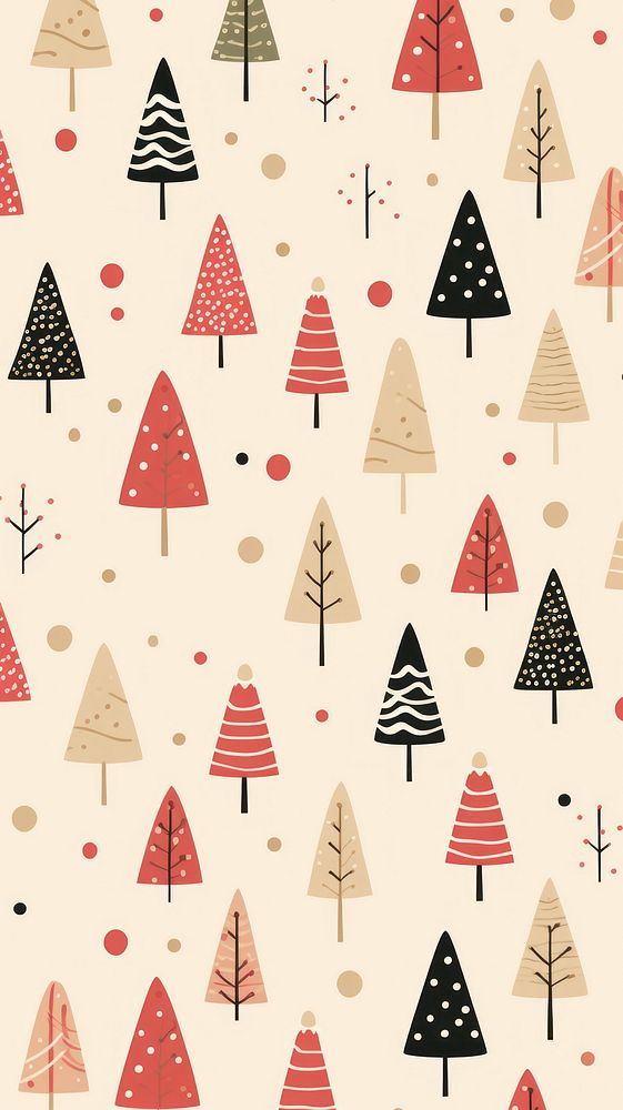 Christmas tree pattern red backgrounds. AI generated Image by rawpixel.