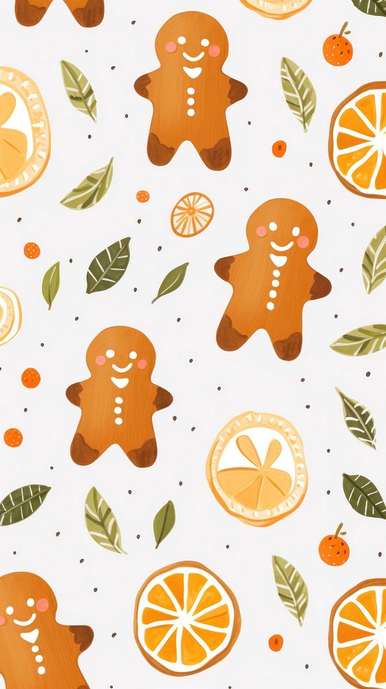Gingerbread cookies pattern fruit plant. AI generated Image by rawpixel.