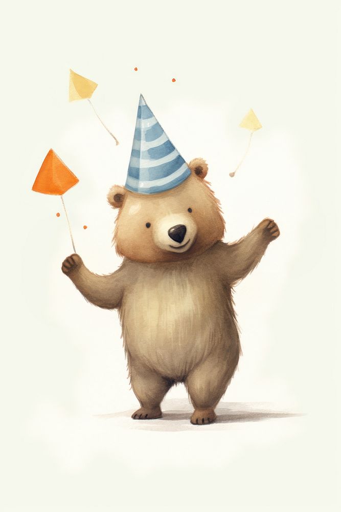 Bear dancing mammal animal party. AI generated Image by rawpixel.