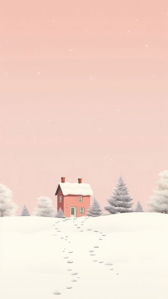 small house snow tree architecture. | Premium Photo Illustration - rawpixel