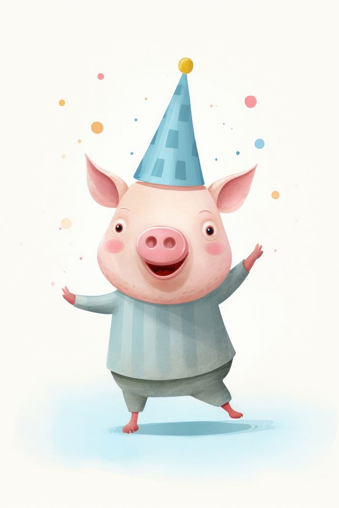 Pig dancing mammal animal party. AI generated Image by rawpixel.