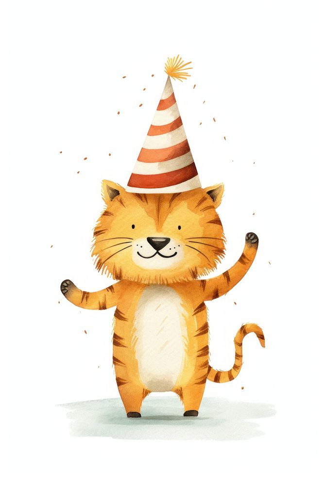 Tiger dancing hat anthropomorphic representation. AI generated Image by rawpixel.