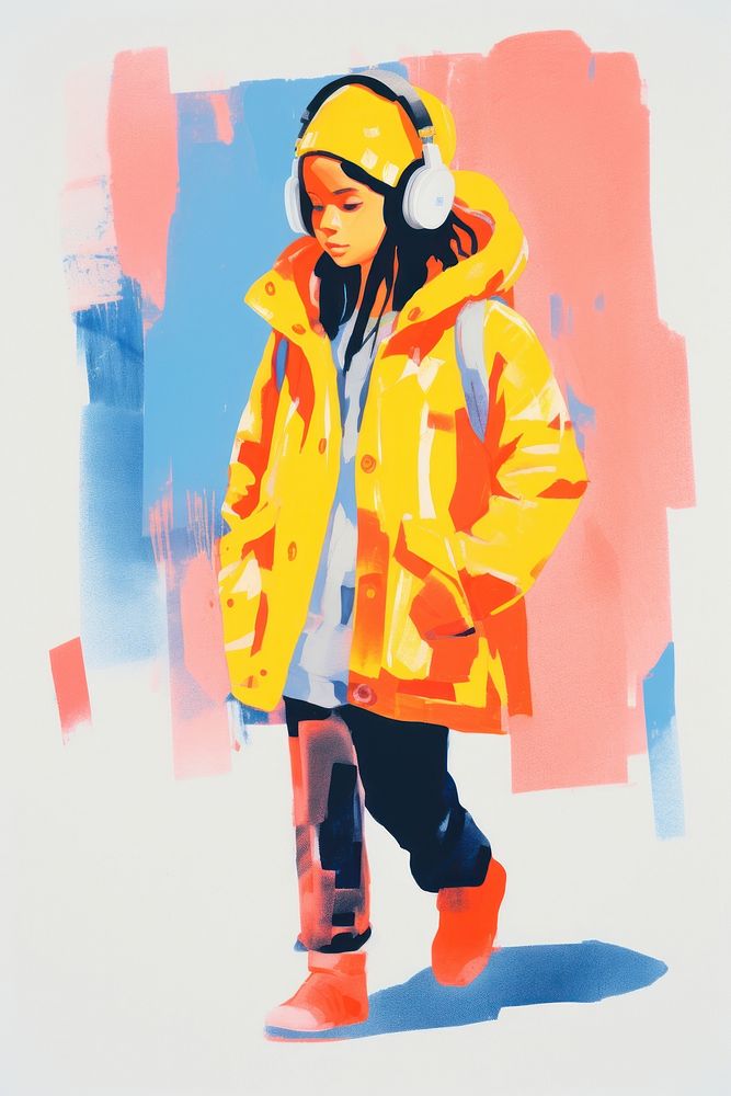 Character coat winter snowboarding. AI generated Image by rawpixel.