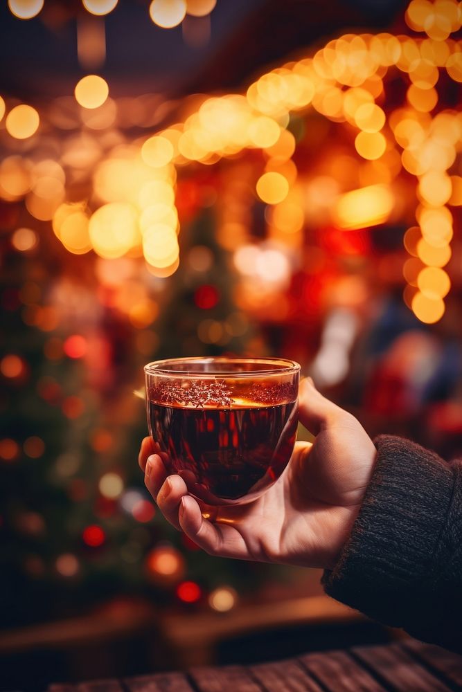 Hot wine christmas holding glass. AI generated Image by rawpixel.