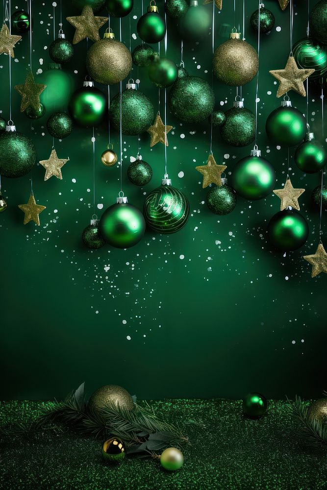 Green background christmas backgrounds decoration. 