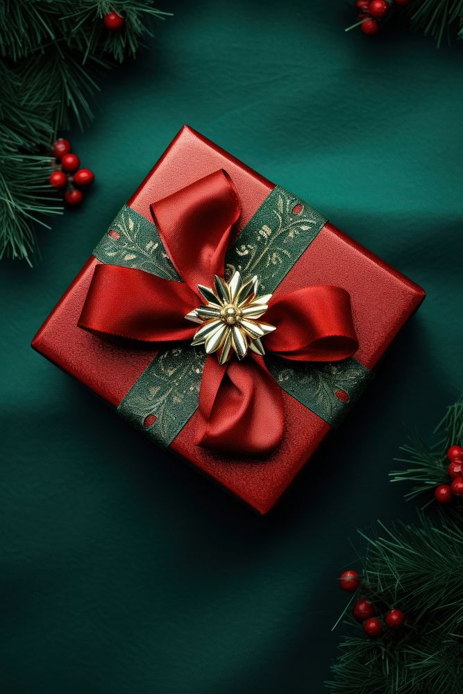 Christmas gift christmas green red. AI generated Image by rawpixel.