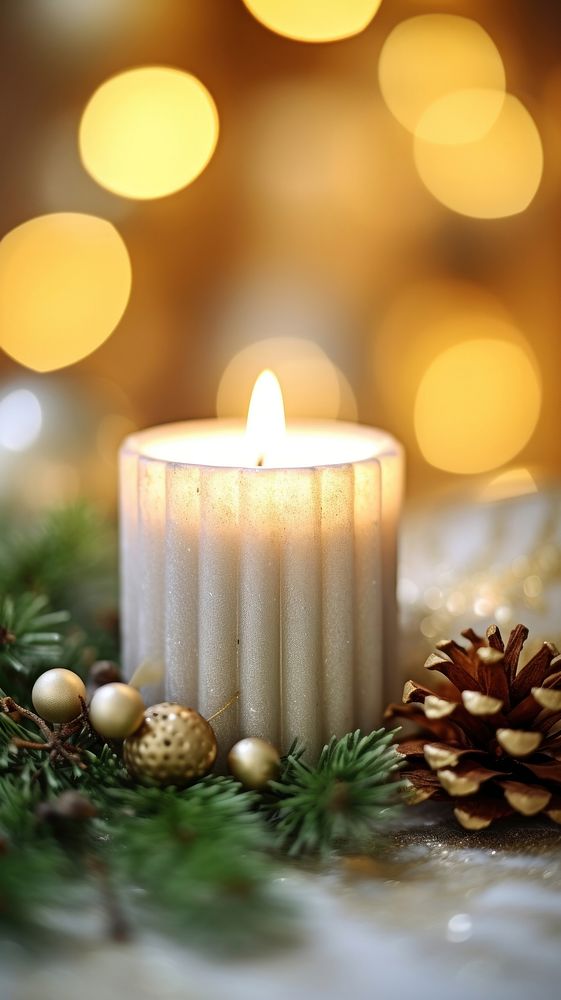 Scented candle decoration christmas light. AI generated Image by rawpixel.