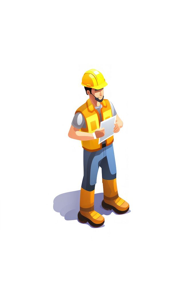 Construction worker isolated hardhat helmet bricklayer. AI generated Image by rawpixel.