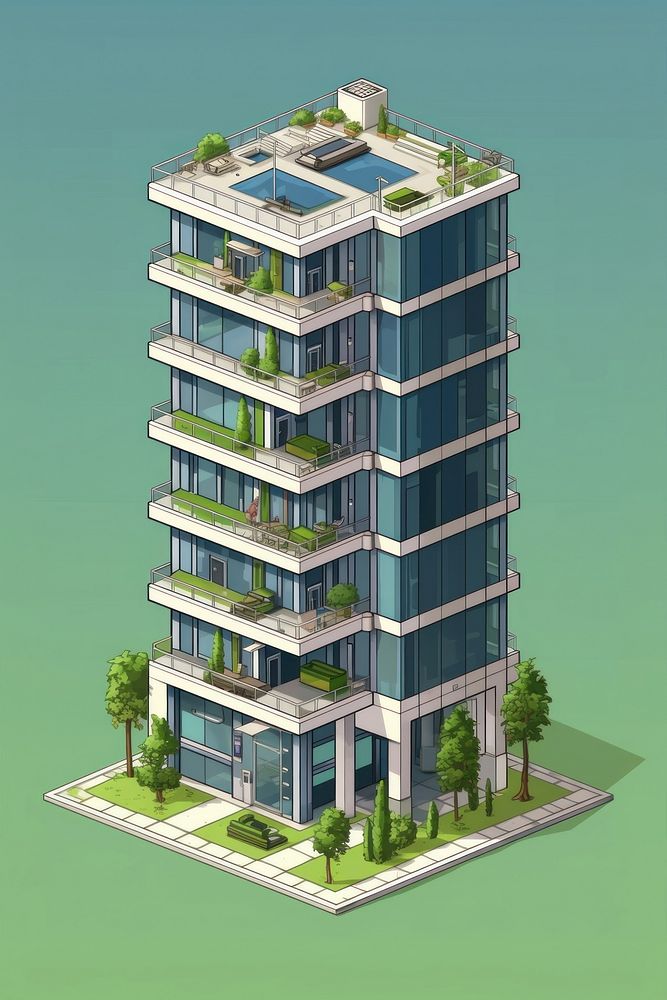 Simple tall office building architecture city neighbourhood. AI generated Image by rawpixel.