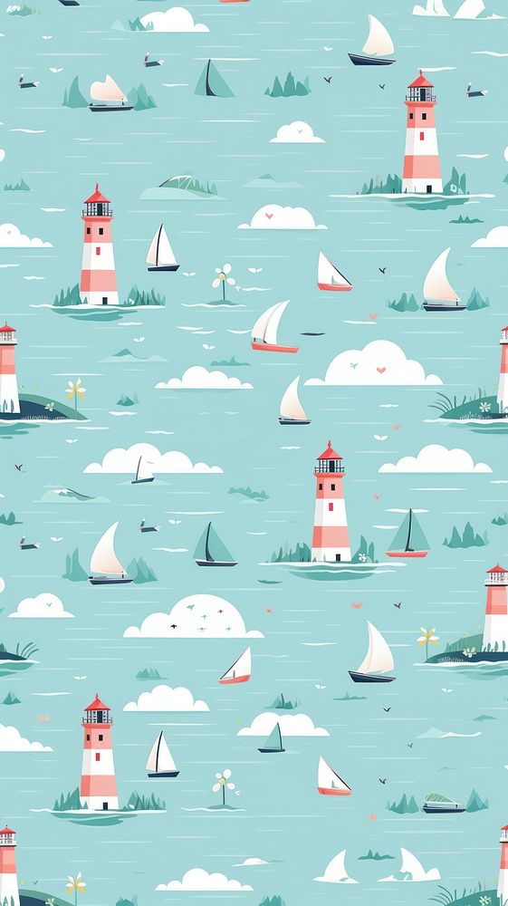 Lighthouse sailboat backgrounds watercraft. AI generated Image by rawpixel.