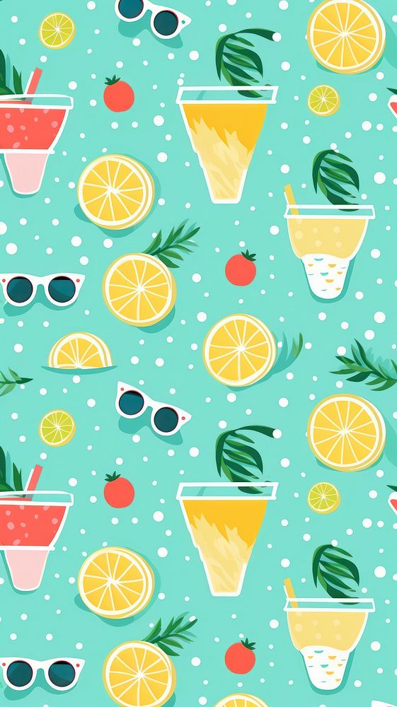 Pool party pattern backgrounds cocktail. AI generated Image by rawpixel.