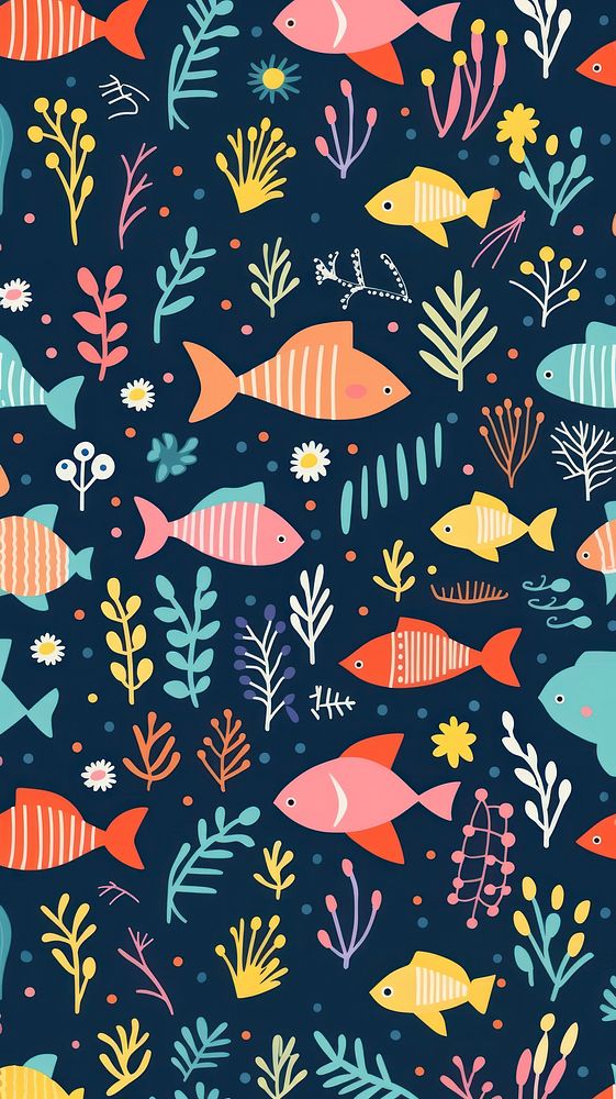 Pattern fish backgrounds underwater. AI generated Image by rawpixel.