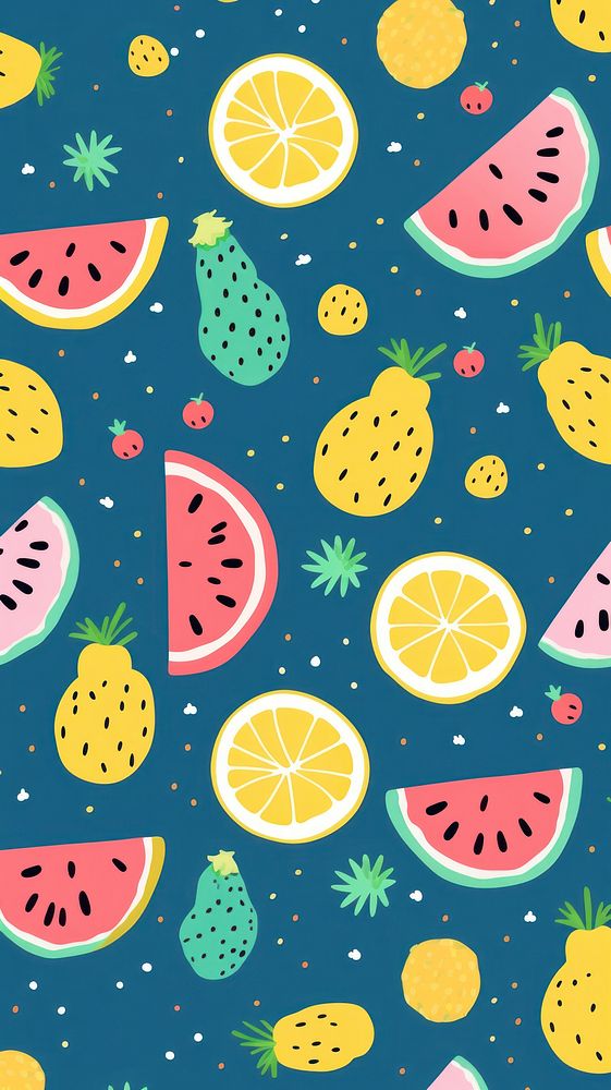 Pattern watermelon pineapple fruit. AI generated Image by rawpixel.