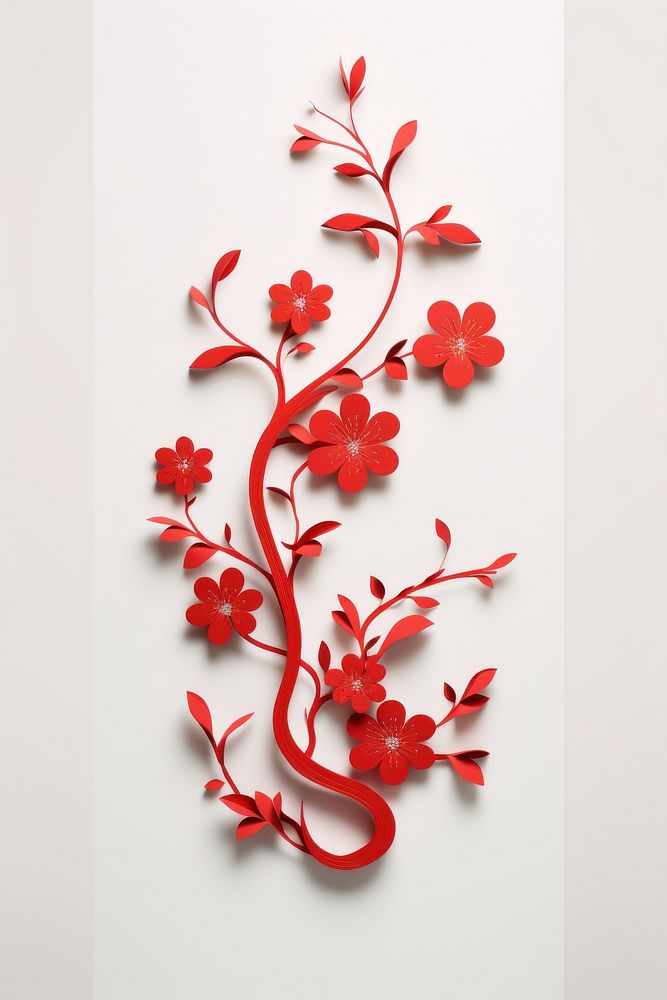 Pattern wall art red. AI generated Image by rawpixel.