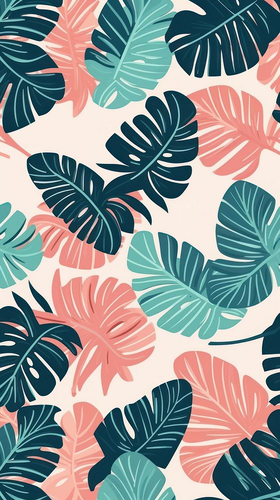 Tropical leaves pattern backgrounds texture. AI generated Image by rawpixel.