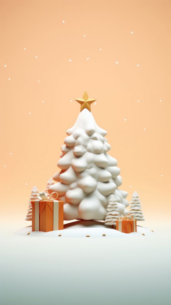 Christmas tree snow christmas tree. AI generated Image by rawpixel.