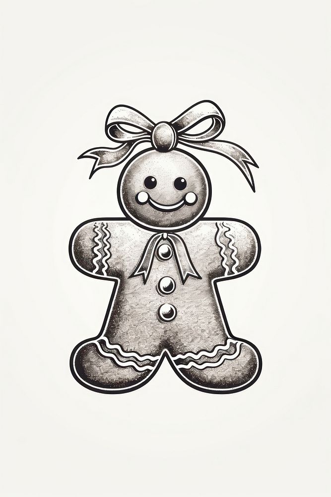 Christmas gingerd cookie gingerbread christmas drawing. AI generated Image by rawpixel.