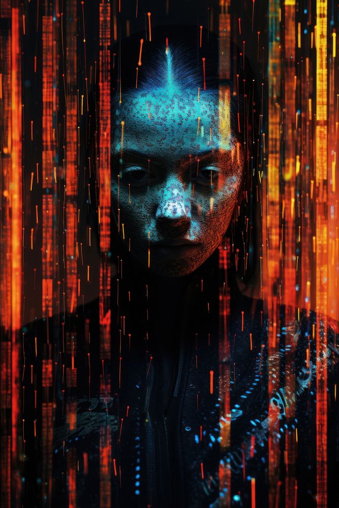 Ai human light art portrait. AI generated Image by rawpixel.