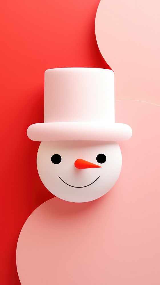A snowman wearing party hat winter red anthropomorphic. AI generated Image by rawpixel.