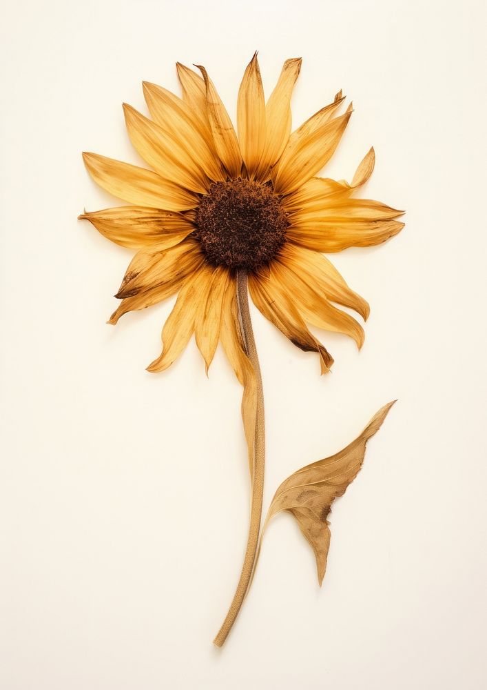 Sunflower Pressed flower petal plant inflorescence. AI generated Image by rawpixel.