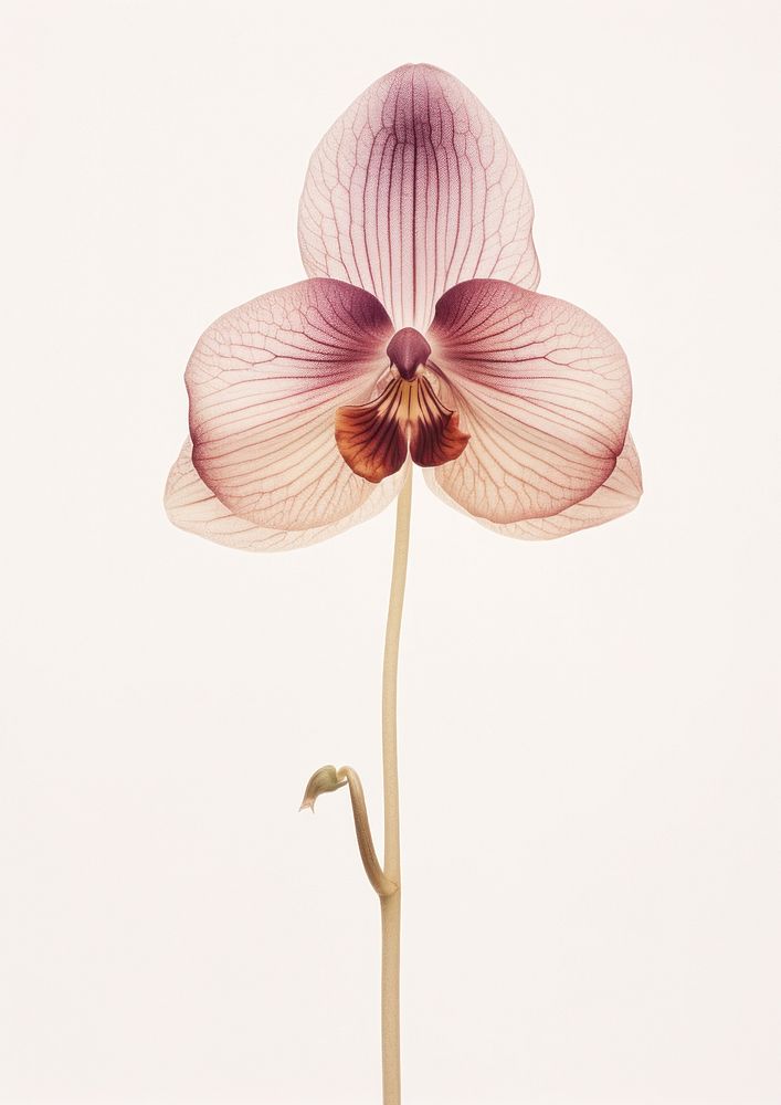 Real Pressed a single moth orchid flower petal plant inflorescence. AI generated Image by rawpixel.