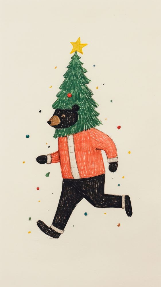 Christmas cartoon tree representation. 