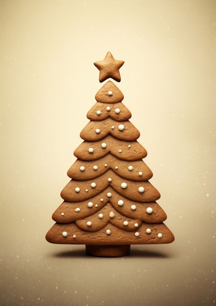 A Simple Gingerbread christmas tree gingerbread cookie confectionery. AI generated Image by rawpixel.