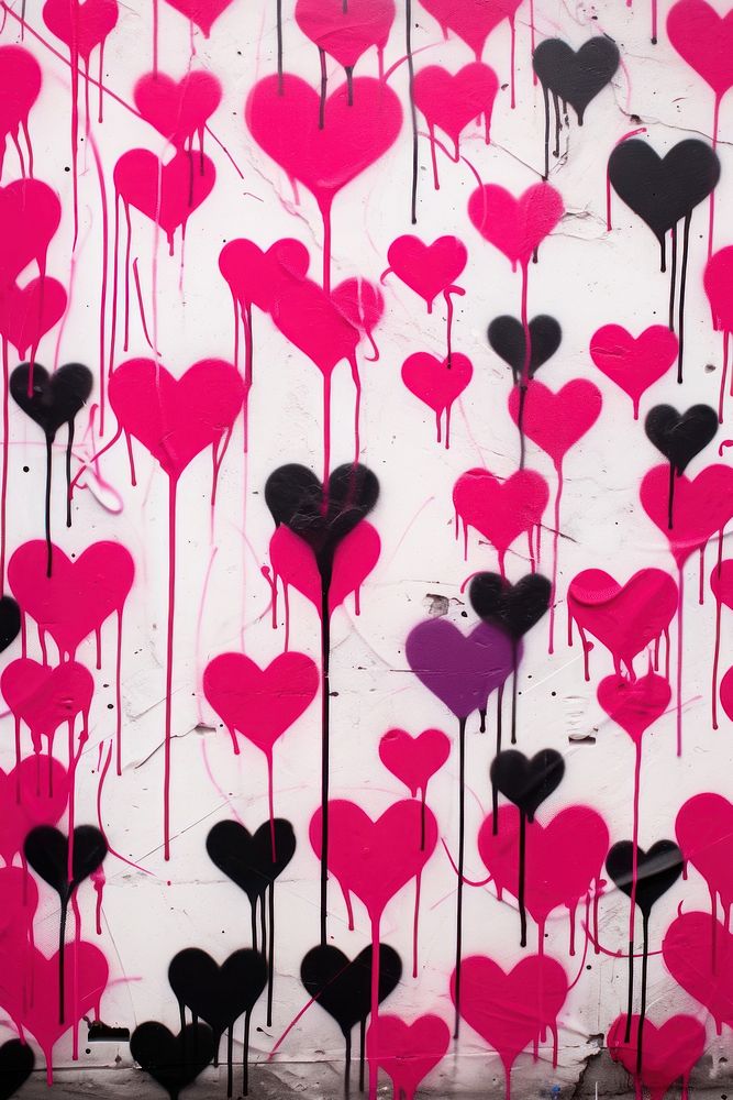 Line hearts pattern love pink. AI generated Image by rawpixel.