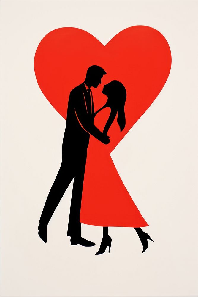 Giving love silhouette heart affectionate. AI generated Image by rawpixel.