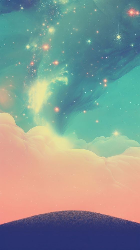 Retro dreamy astronomy outdoors galaxy. AI generated Image by rawpixel.