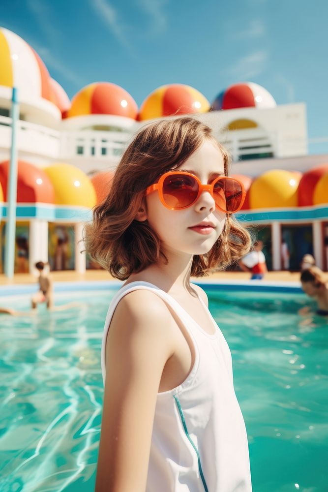 Water park architecture sunglasses portrait. AI generated Image by rawpixel.