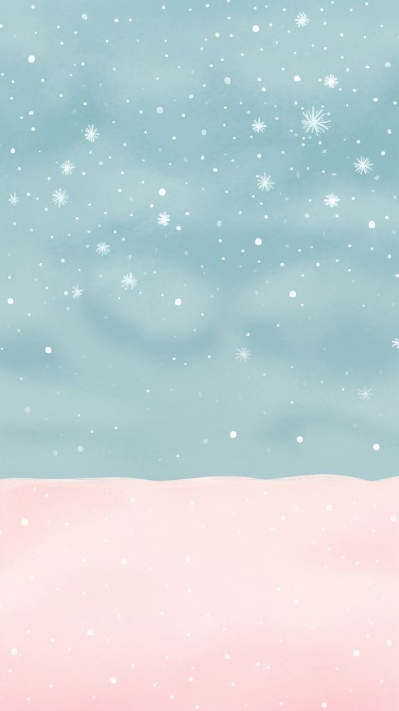 Minimal wallpaper cute winter Snowing illustration snow snowflake outdoors. AI generated Image by rawpixel.