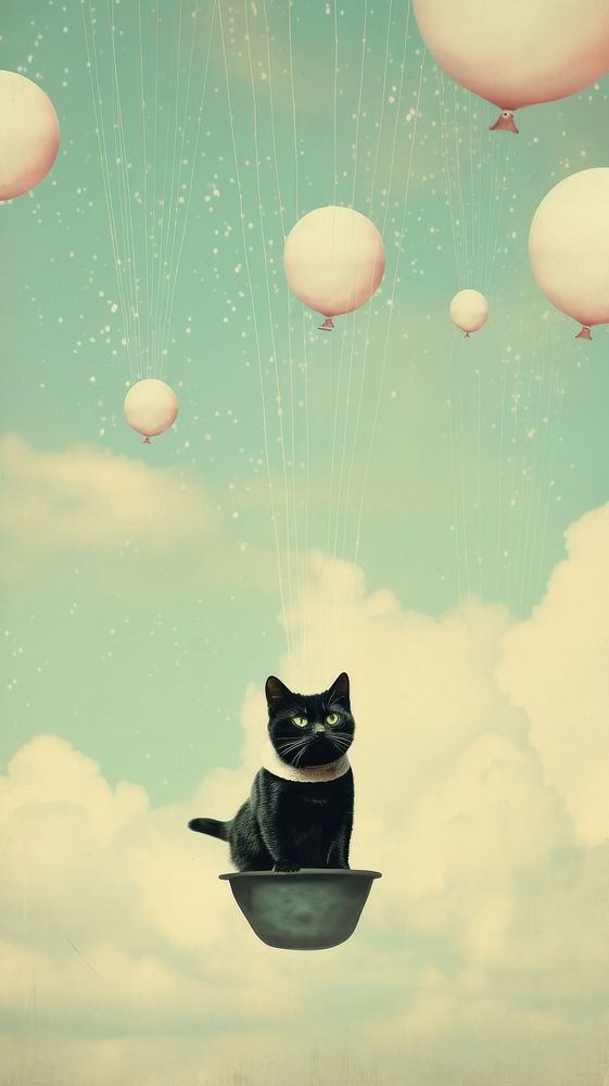 Animal mammal sky cat. AI generated Image by rawpixel.