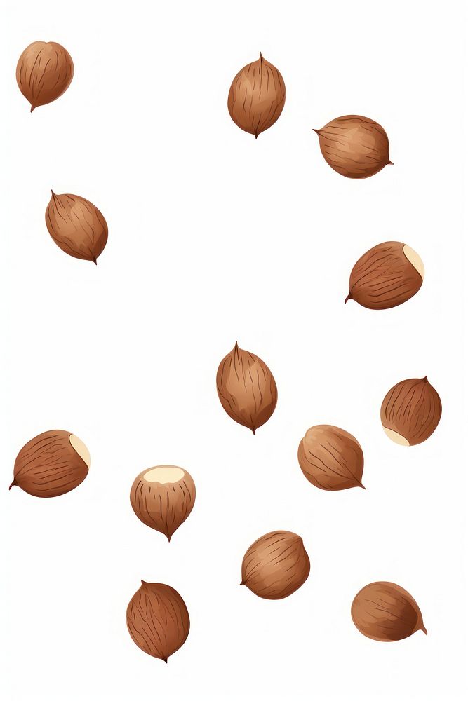 Falling cracked hazelnuts backgrounds almond plant. AI generated Image by rawpixel.
