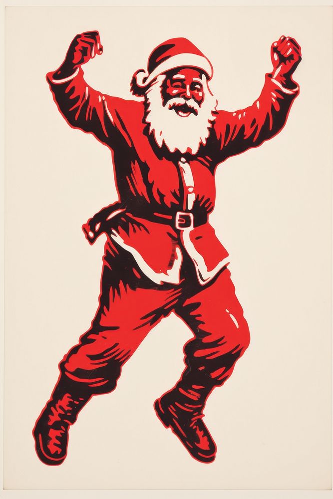 Santa claus dancing adult red representation. AI generated Image by rawpixel.