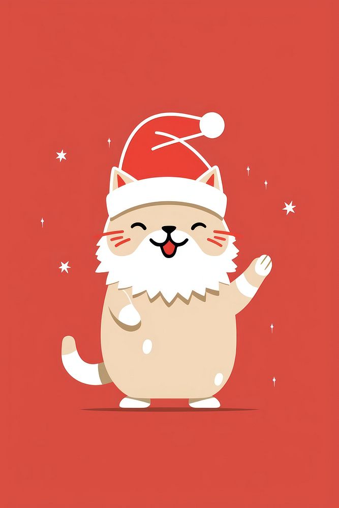 Santa brown cat snowman person anthropomorphic. AI generated Image by rawpixel.