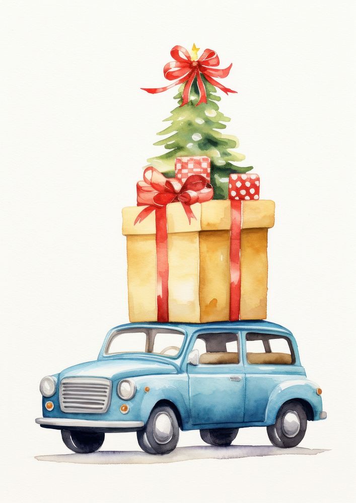 Christmas car vehicle wheel. AI generated Image by rawpixel.