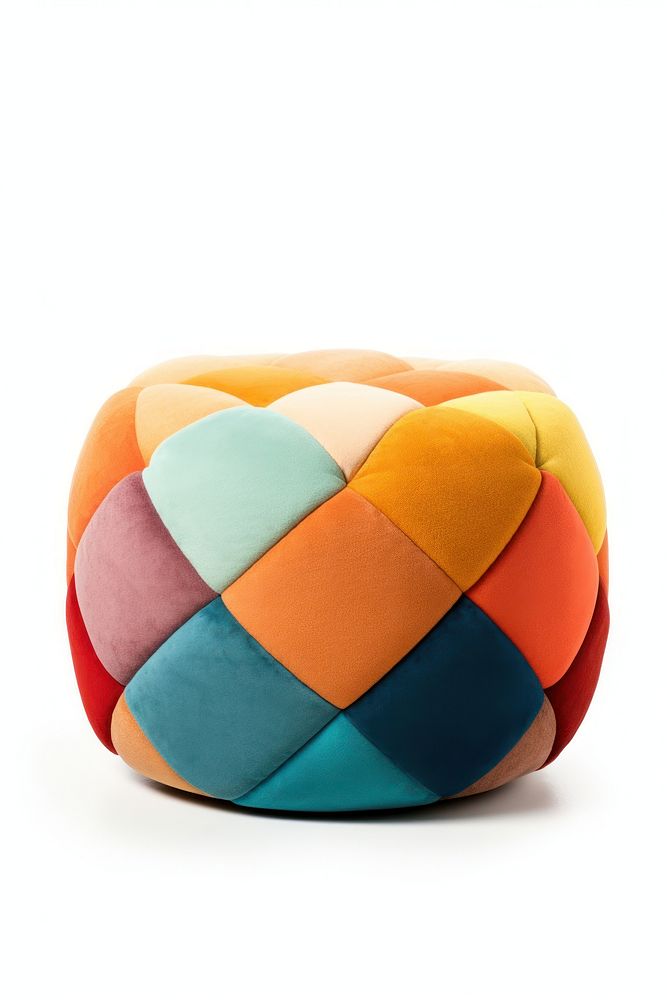 Pouf furniture white background creativity. AI generated Image by rawpixel.