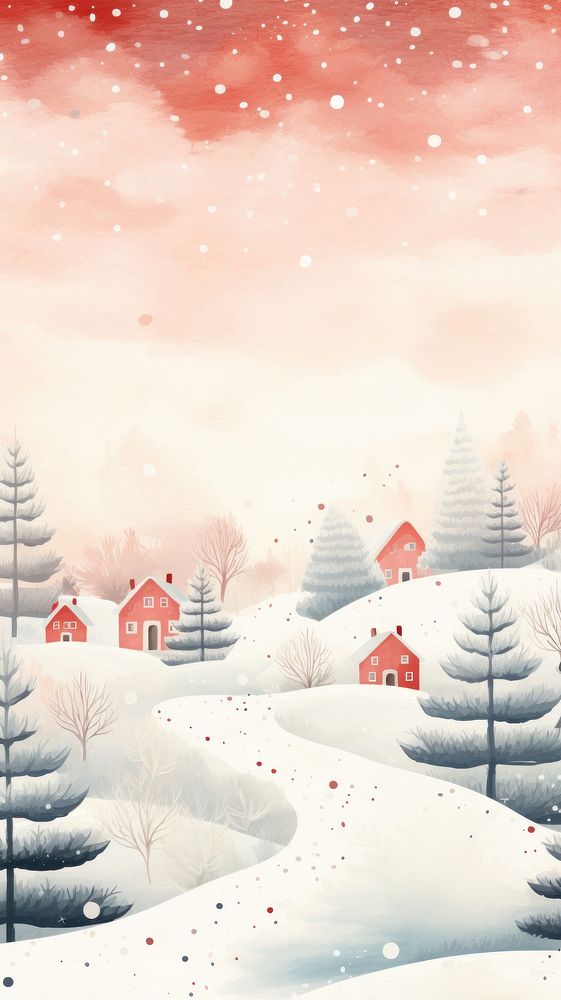 Cute winter holidays illustration outdoors nature plant. AI generated Image by rawpixel.