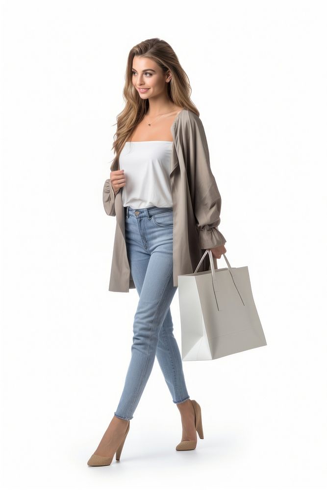 A female customer shopping footwear handbag. AI generated Image by rawpixel.
