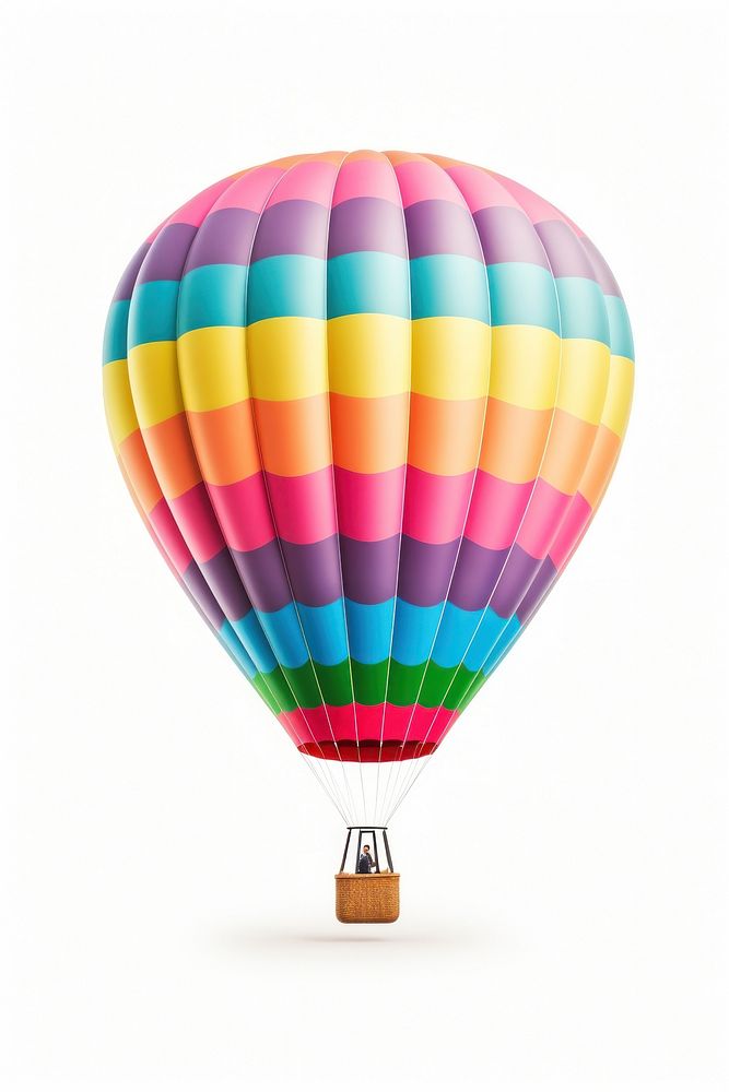 A hot air balloon aircraft vehicle white background. AI generated Image by rawpixel.